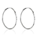 Boucles D'oreilles "Créoles Twistées" Or Blanc 375/1000