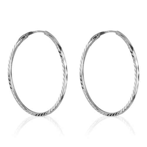 Pendientes “Aro Retorcido” Oro blanco 375/1000