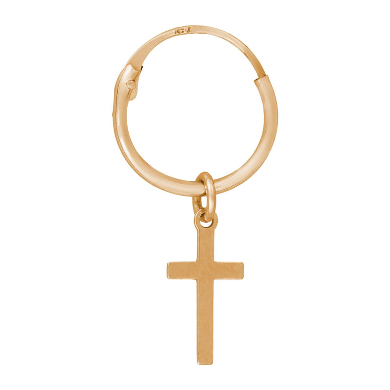 Boucles D'Oreilles "Croix Dorée" - Or Jaune 375/1000