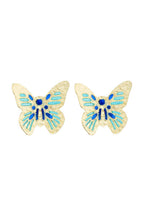 Boucles D'Oreilles "Papillon Amoureux" Or Jaune 375/1000