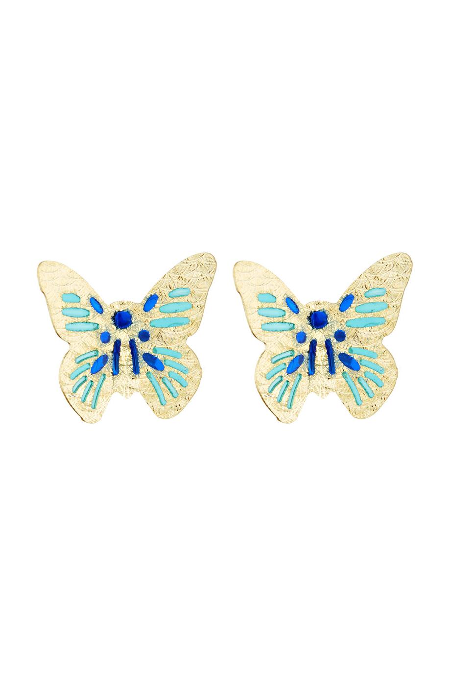Boucles D'Oreilles "Papillon Amoureux" Or Jaune 375/1000