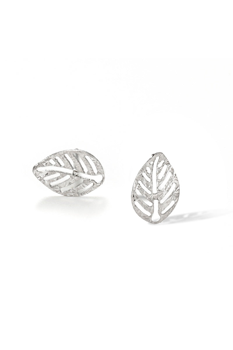 Boucles D'Oreilles " Sous Le Vent " Or Blanc 375/1000