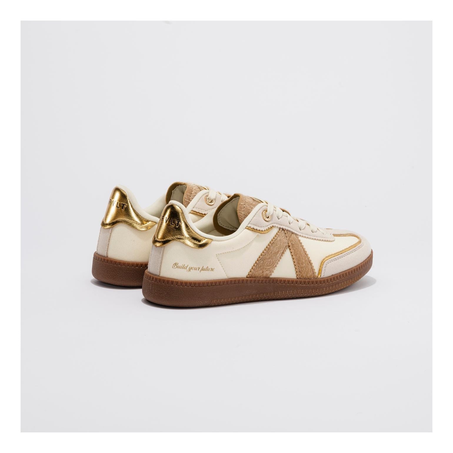 Sneakers Elite Classic Tan-Beige-Pony Hair-Gold