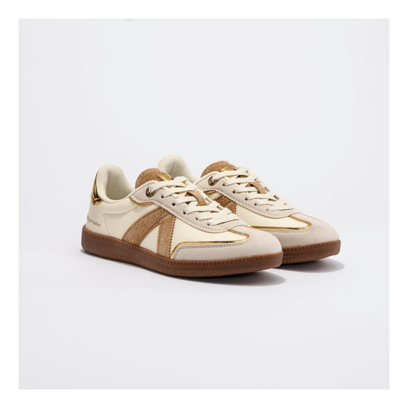 Sneakers Elite Classic Tan-Beige-Pony Hair-Gold