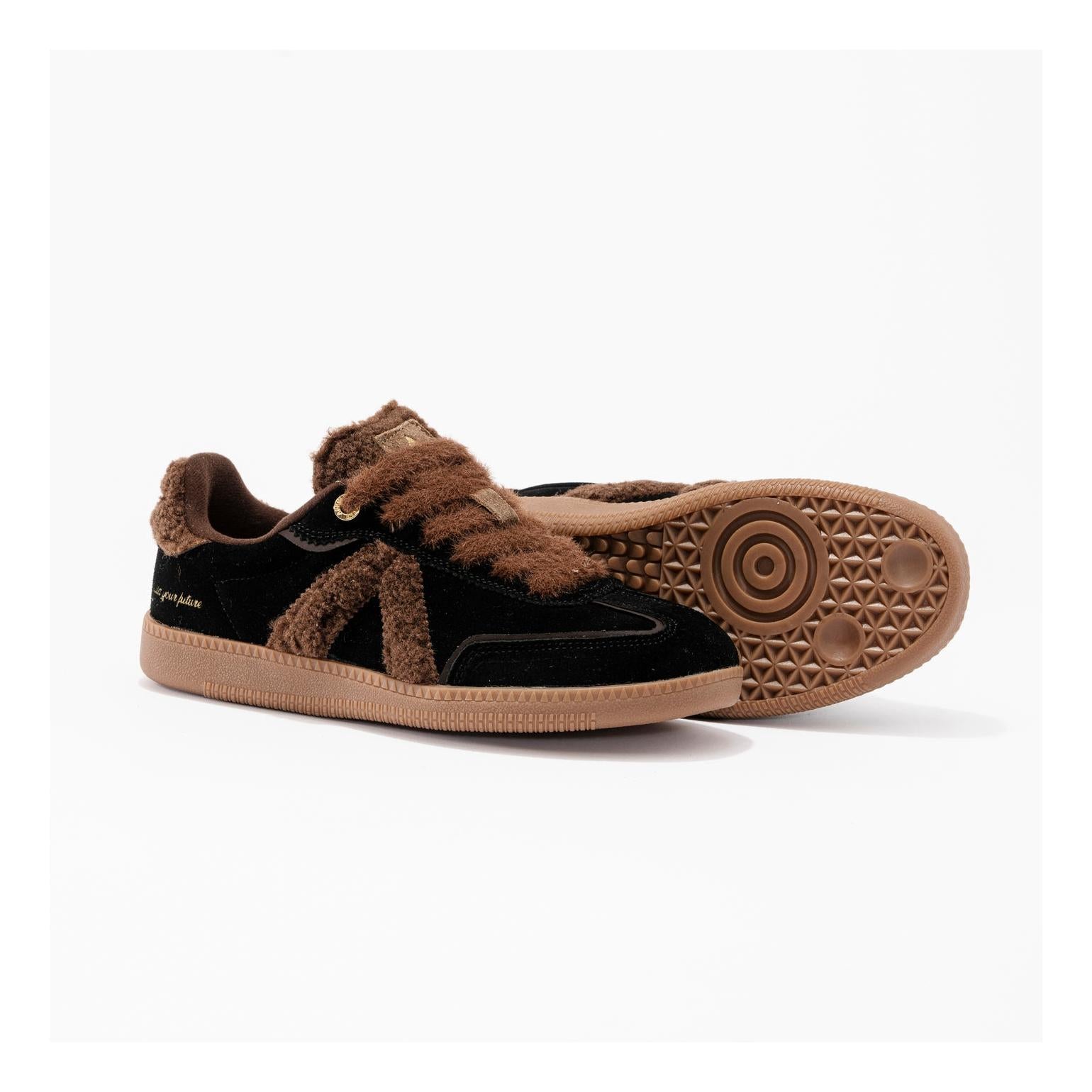 Sneakers Elite Classic Black-Brown-Sherpa