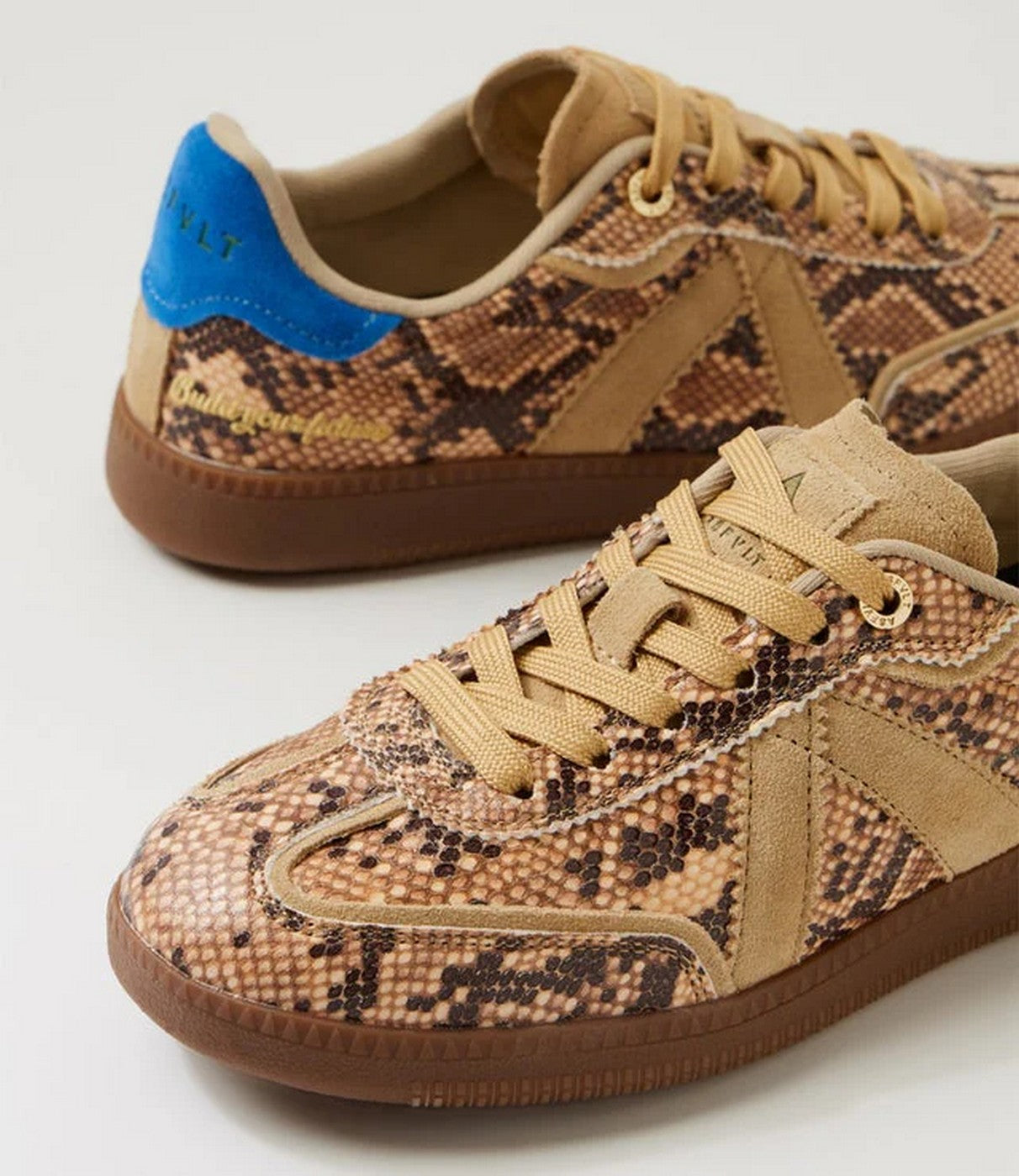 Sneakers Elite Classic - Beige Snake/Blue
