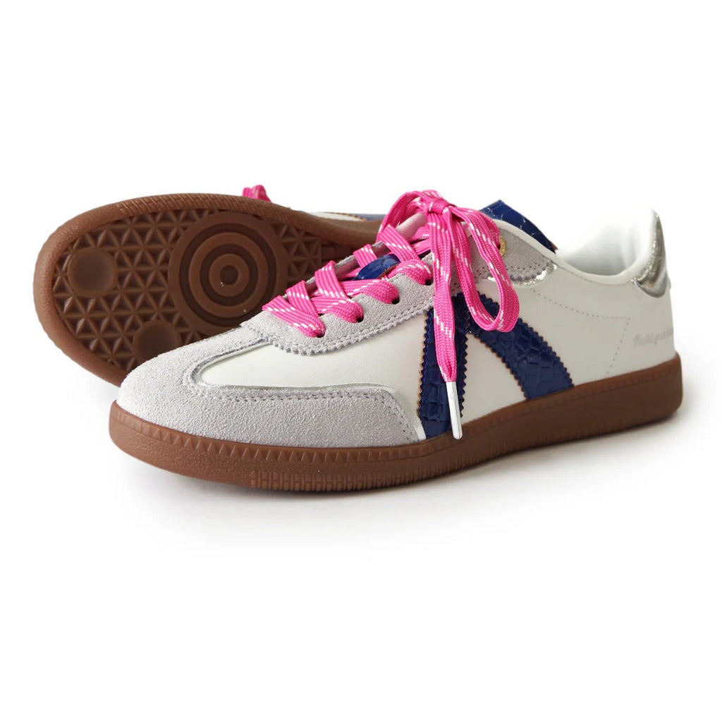 Sneakers Elite Classic - White/ Navy Croc/Silver