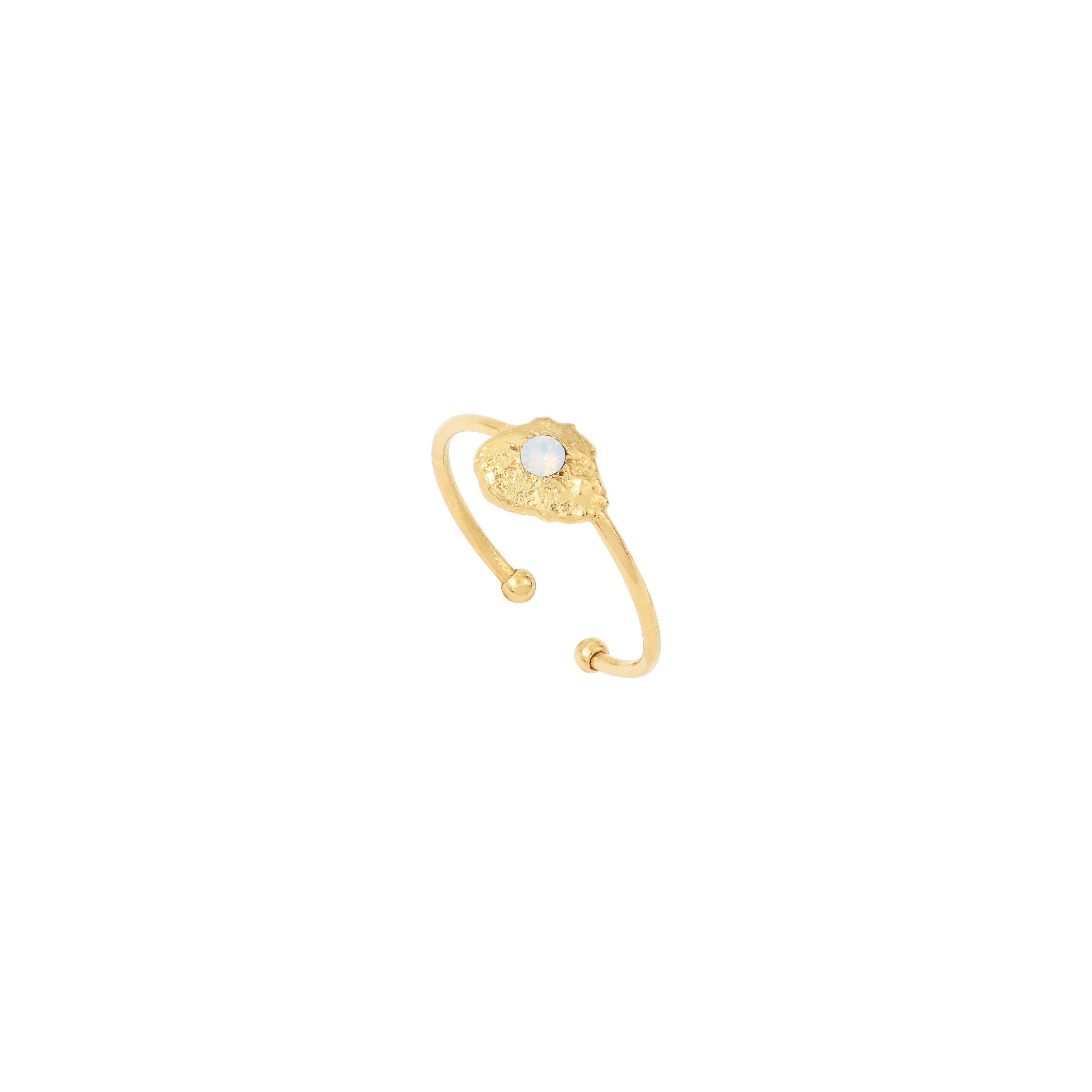 Eleven White Opal Ring