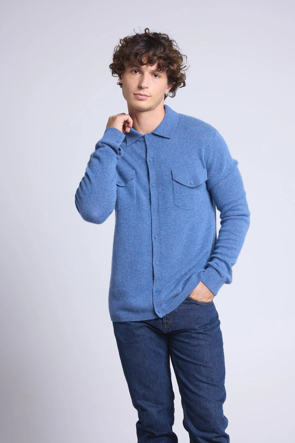 Chemise Eli - Bleu Jean - Homme - 100% Cachemire