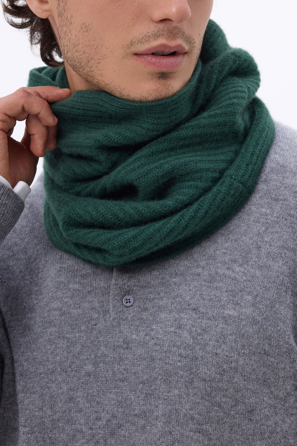 Scaldacollo Elio - Verde bottiglia - Unisex - 100% Cashmere
