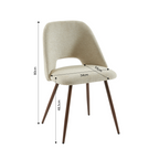 Elisabeth - Juego de 2 sillas - Tela y patas efecto roble - Beige
