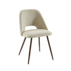 Elisabeth - Juego de 2 sillas - Tela y patas efecto roble - Beige