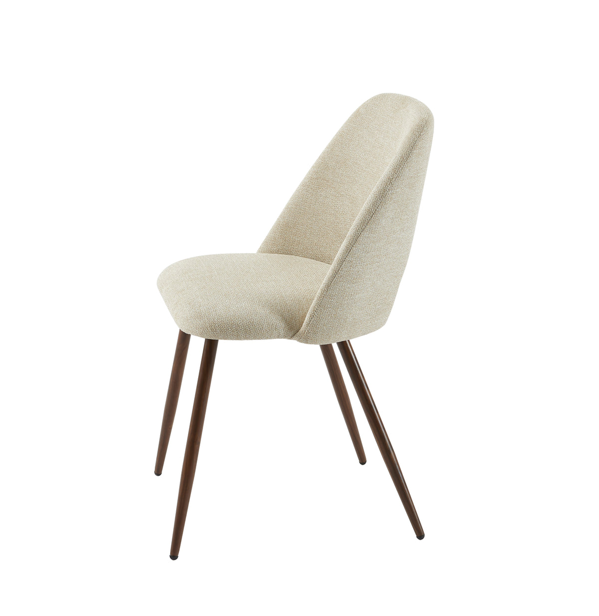 Elisabeth - Juego de 2 sillas - Tela y patas efecto roble - Beige