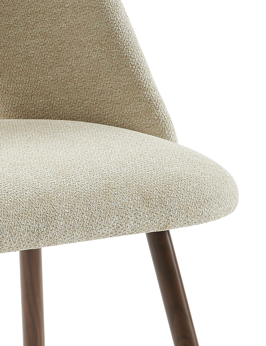 Elisabeth - Juego de 2 sillas - Tela y patas efecto roble - Beige