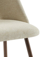 Elisabeth - Juego de 2 sillas - Tela y patas efecto roble - Beige