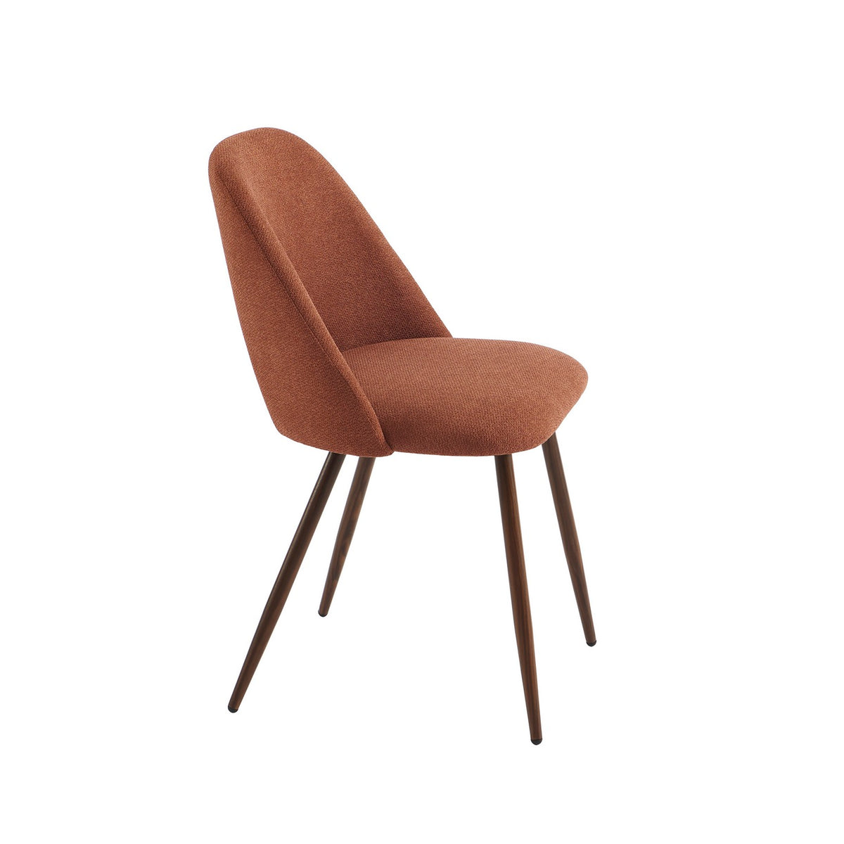 Elisabeth - Set di 2 sedie - Tessuto e gambe effetto noce - Terracotta