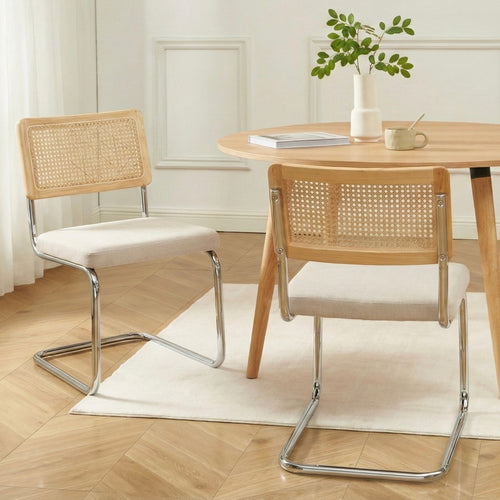 Ella - Lot De 2 Chaises - Tissu Écru