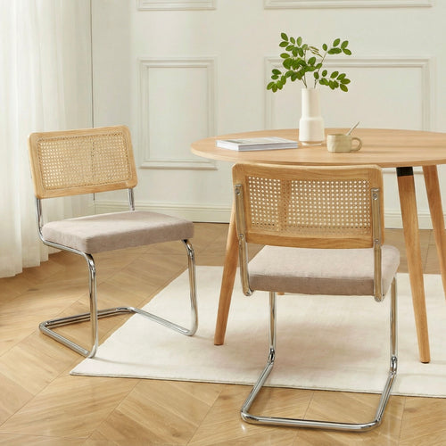 Ella - Lot De 2 Chaises - Tissu Marron