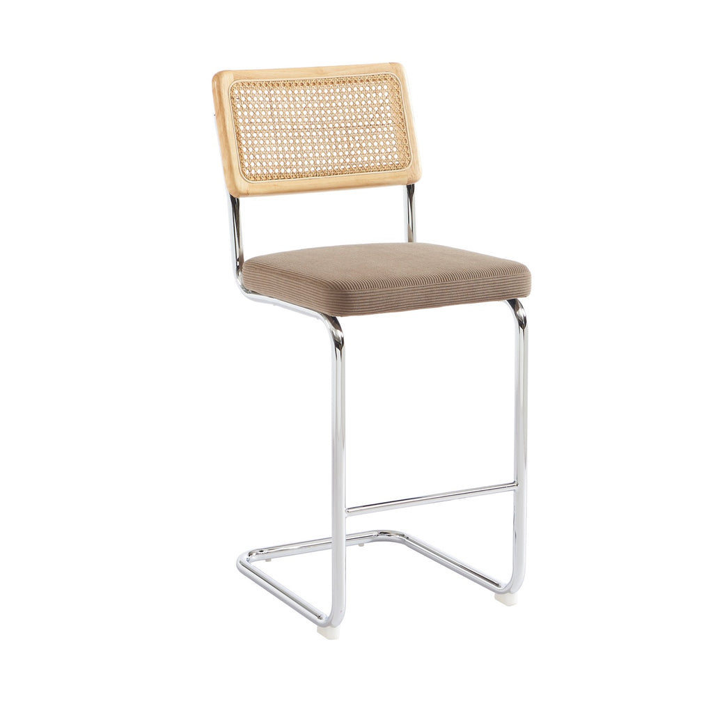 Ella - Pack de 2 taburetes de altura media - Pana gris topo