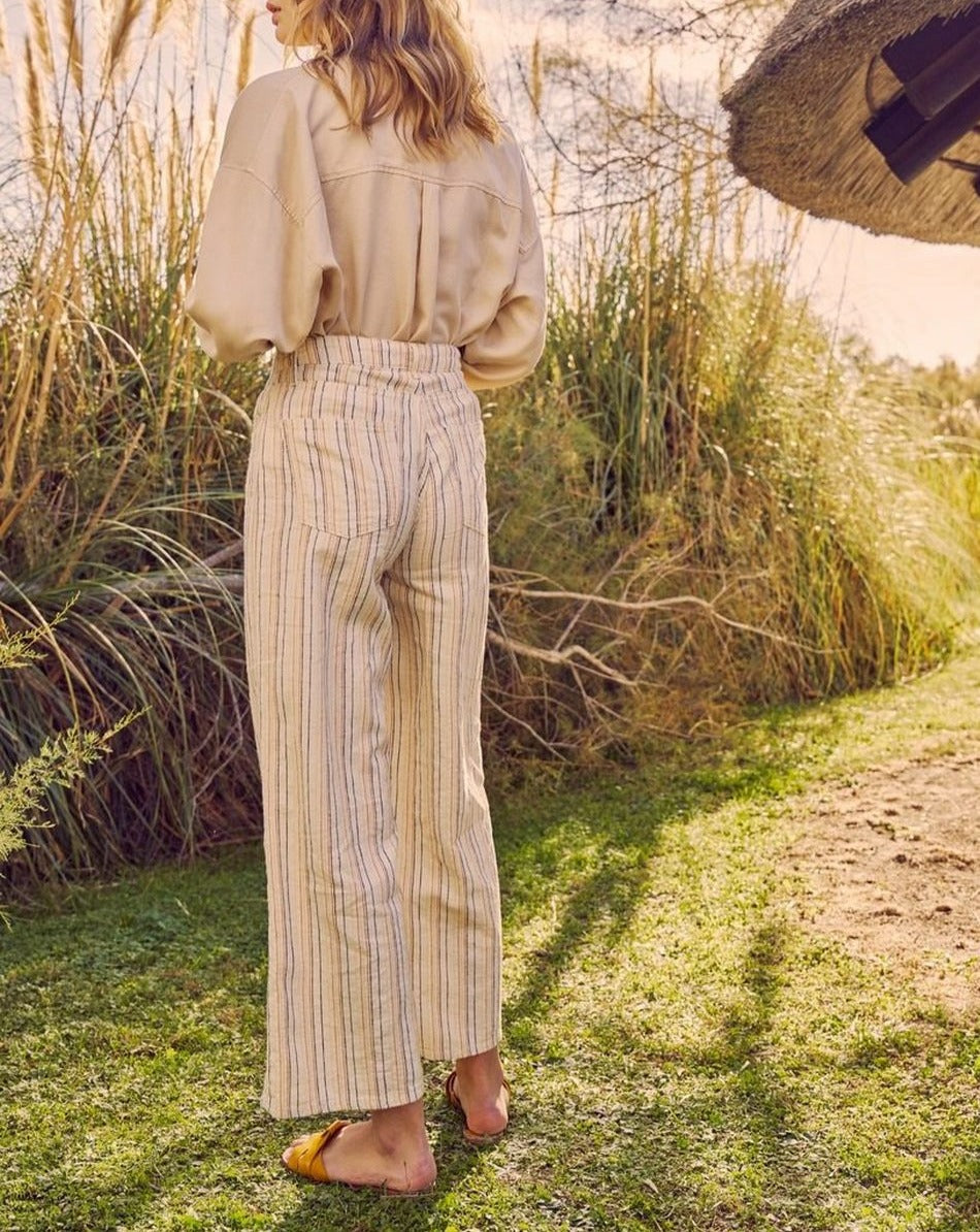 Wide-Leg Trousers Ellie Fancy - Crafted Striped - Women