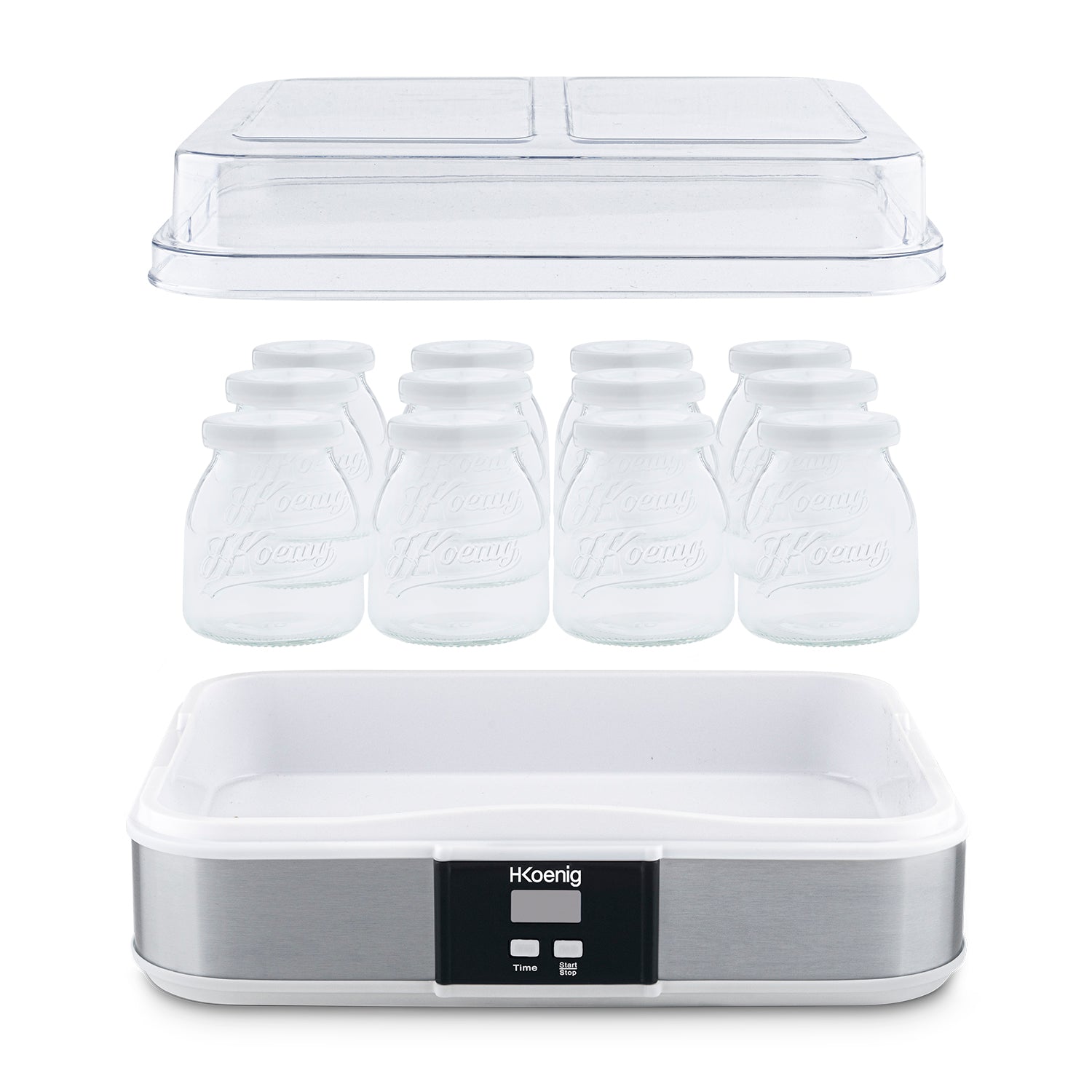Yoghurt Maker 12 Pots - Stainless Steel