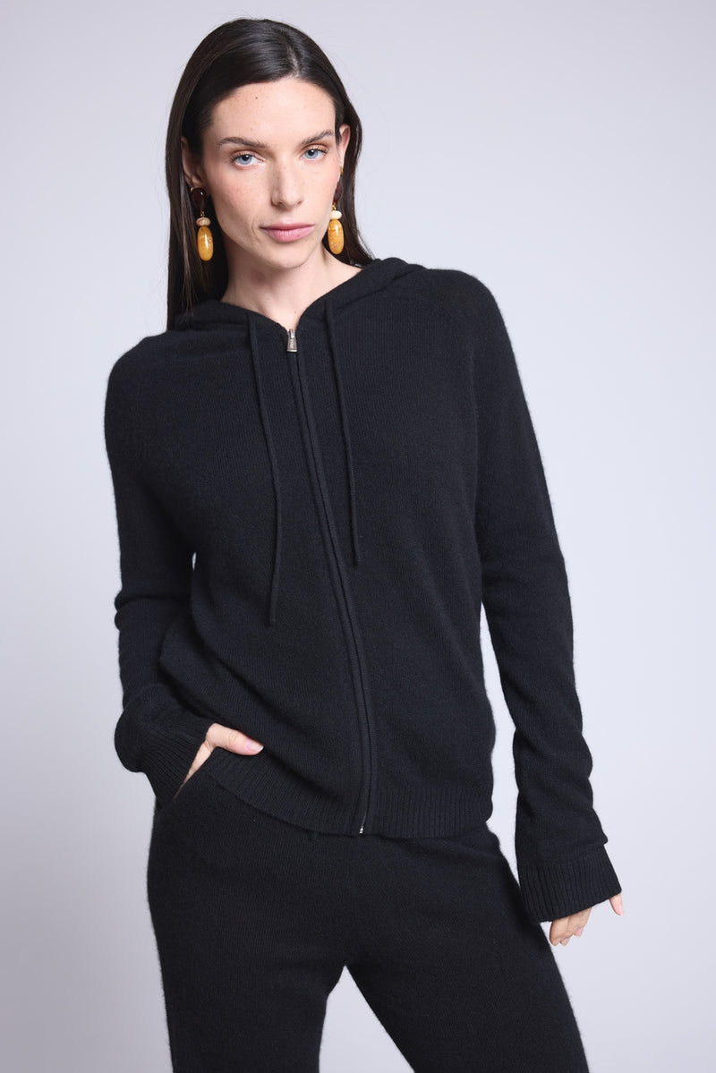 Sweat Zippe A Capuche Elya - Noir - Femme