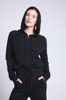 Sweat Zippe A Capuche Elya - Noir - Femme