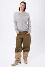 Sudadera con cremallera y capucha Elya - Gris claro - Mujer