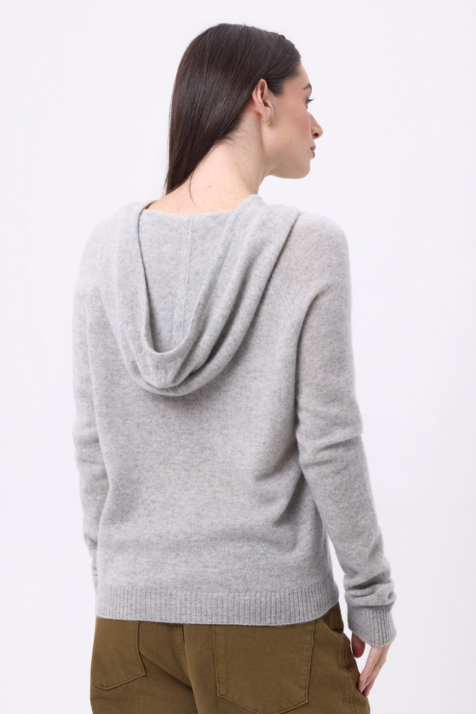 Sudadera con cremallera y capucha Elya - Gris claro - Mujer