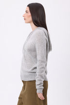 Sudadera con cremallera y capucha Elya - Gris claro - Mujer