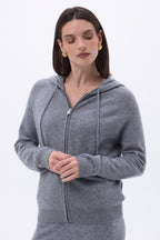 Elya Zip-Up Hoodie - Dark Grey - Women