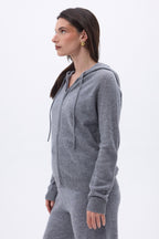 Elya Zip-Up Hoodie - Dark Grey - Women