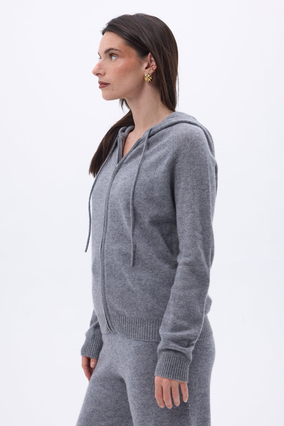 Elya Zip-Up Hoodie - Dark Grey - Women