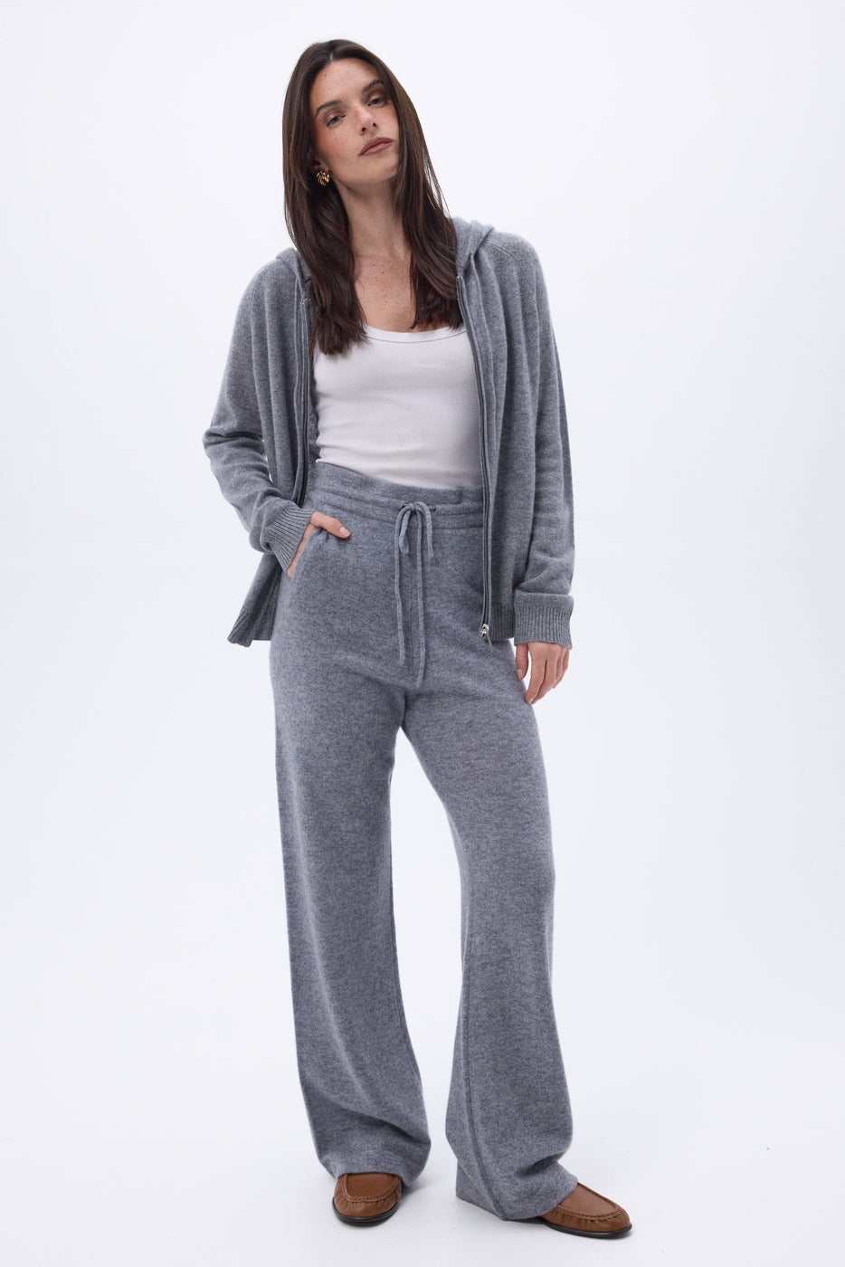 Elya Zip-Up Hoodie - Dark Grey - Women