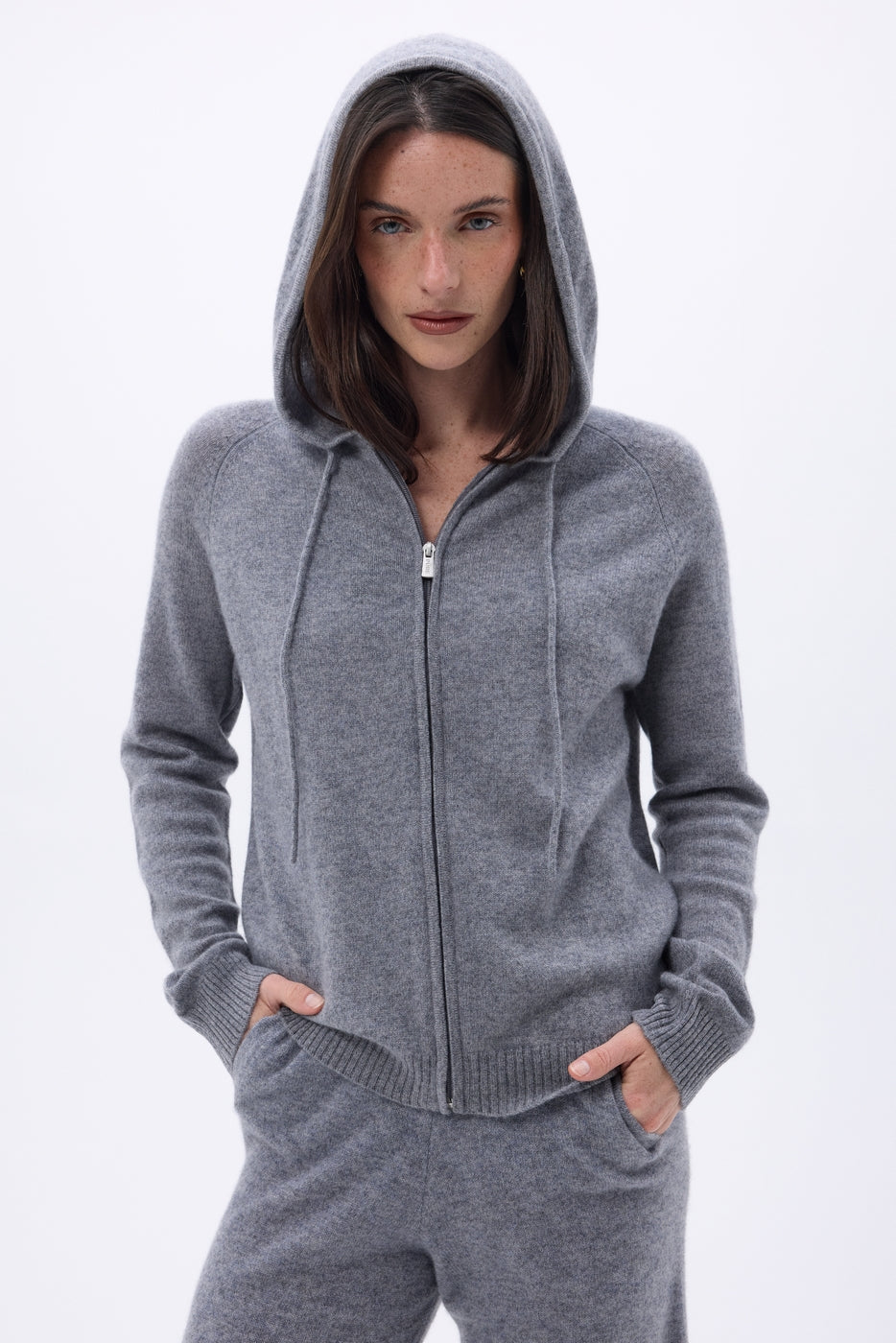 Elya Zip-Up Hoodie - Dark Grey - Women