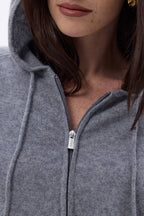Elya Zip-Up Hoodie - Dark Grey - Women