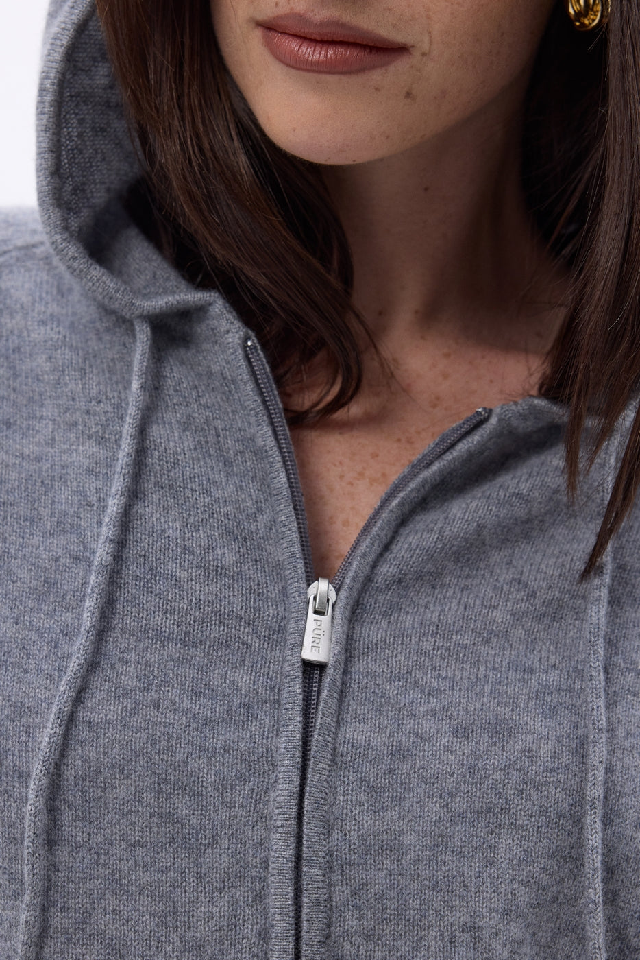 Elya Zip-Up Hoodie - Dark Grey - Women