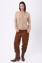 Elya Zip Hoodie - Cream Beige - Women