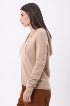 Elya Zip Hoodie - Cream Beige - Women