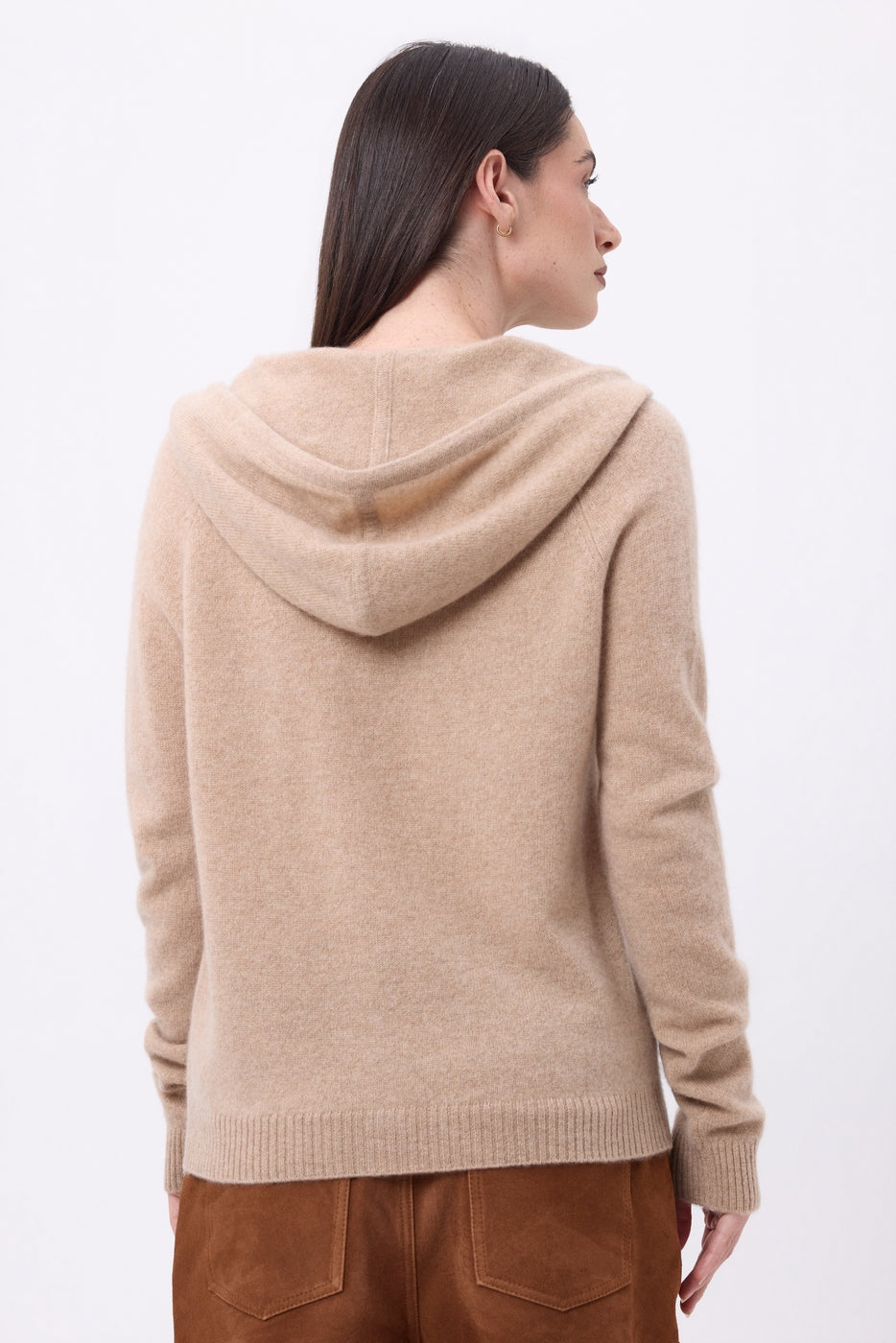 Elya Zip Hoodie - Cream Beige - Women