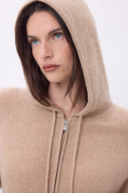 Elya Zip Hoodie - Cream Beige - Women
