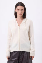 Sweat Zippe A Capuche Elya - Blanc - Femme