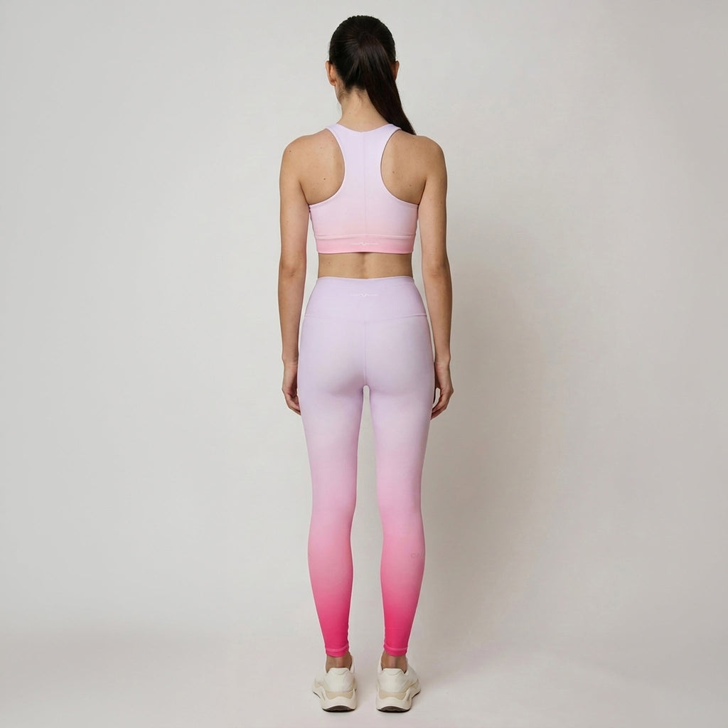 Legging De Sport Femme Ember – Taille Haute – Dégradé Rose