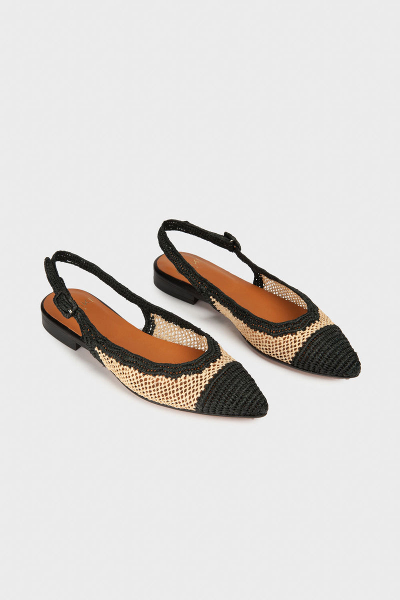 Anaki - Emilia ballerinas - Raffia - Black