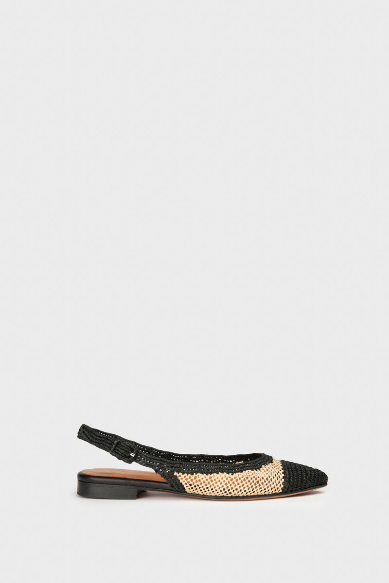 Anaki - Emilia ballerinas - Raffia - Black