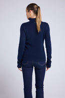 Pull Col Camioneur Zip Femme Emilie - Bleu Marine