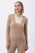 Damespull met ritskraag F Emilie - Crèmewit beige - Dames