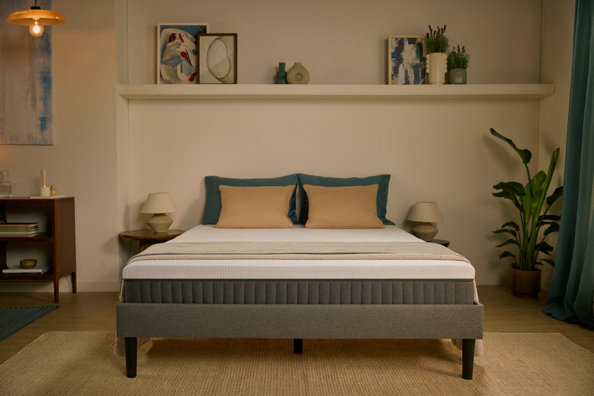 Ebbco - Set - Materasso Original Lite + Letto Cocoon Plus - Bianco e grigio