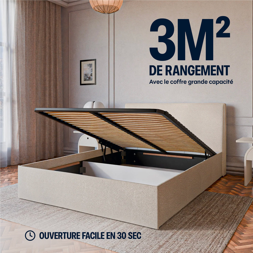 Lit Coffre Célia - Ivoire
