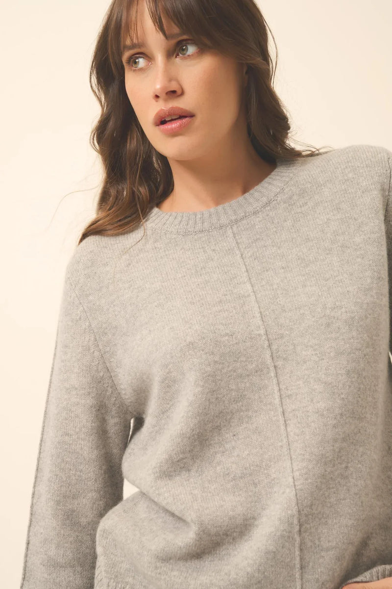 Pull Col Rond 4 Fils - Emma - Nuage Chiné